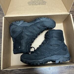 Merrell Men’s Moab 3 8” Zip Tactical Waterproof Boots- Black - size 10.5